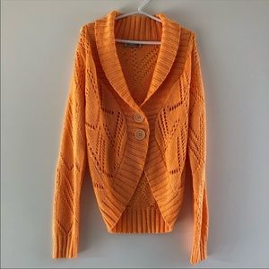 Unique Knit Cardigan // Pastel Orange